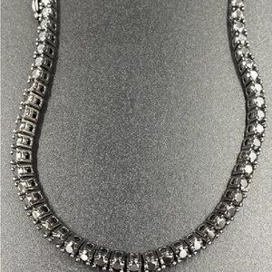 Elegant Black Diamond and Silver Bracelet